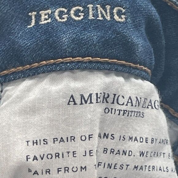 2/$30 American Eagle Distressed Stretch Skinny Jegging Jeans 00 Short - Picture 9 of 11